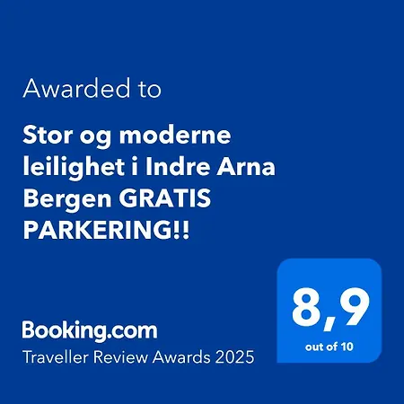 Stor Og Moderne I Indre Arna Gratis Parkering!! Apartment